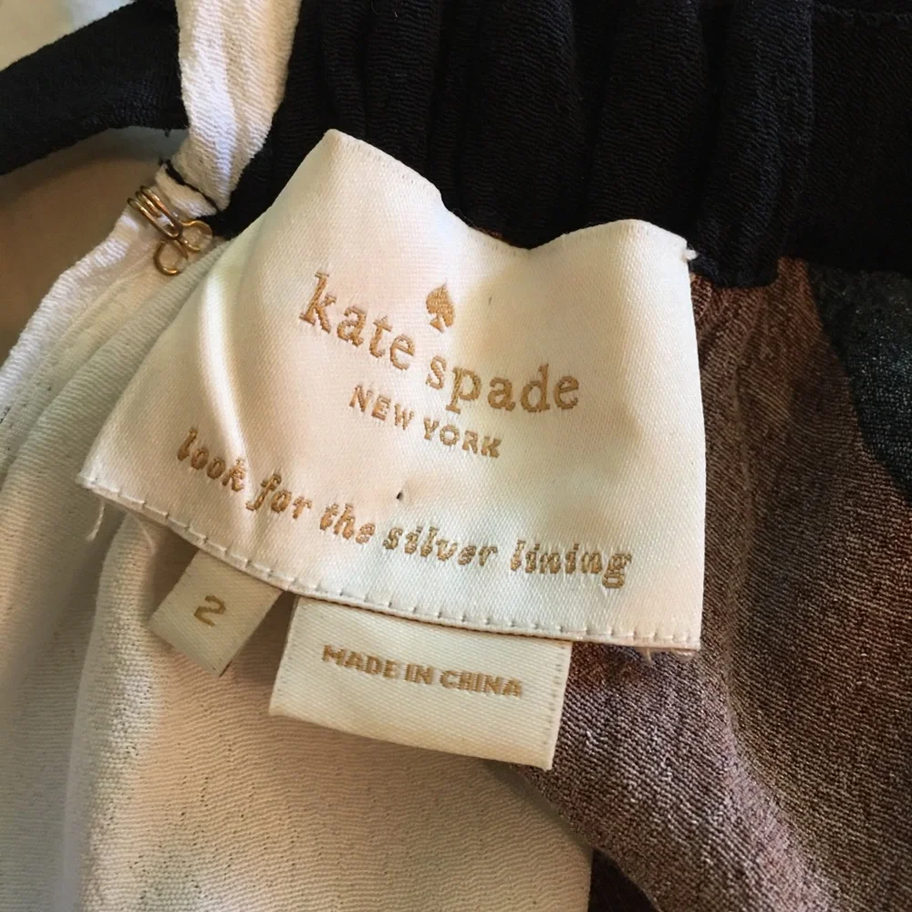 Kate Spade New York Elegant Rio Black, White, and Brown Women's Crepe Dress